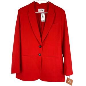 Argent NWT Crimson Classic Blazer Two Button Size 10 Wool Red Welt Pockets